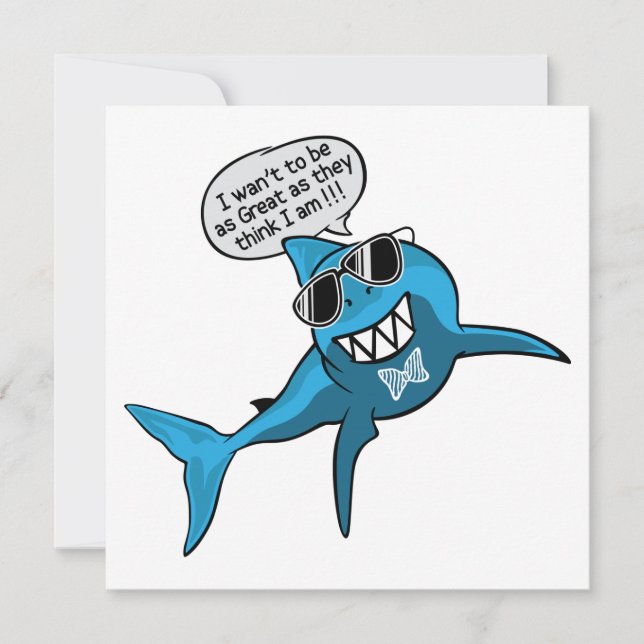 Carte Grand requin blanc cool (Devant)