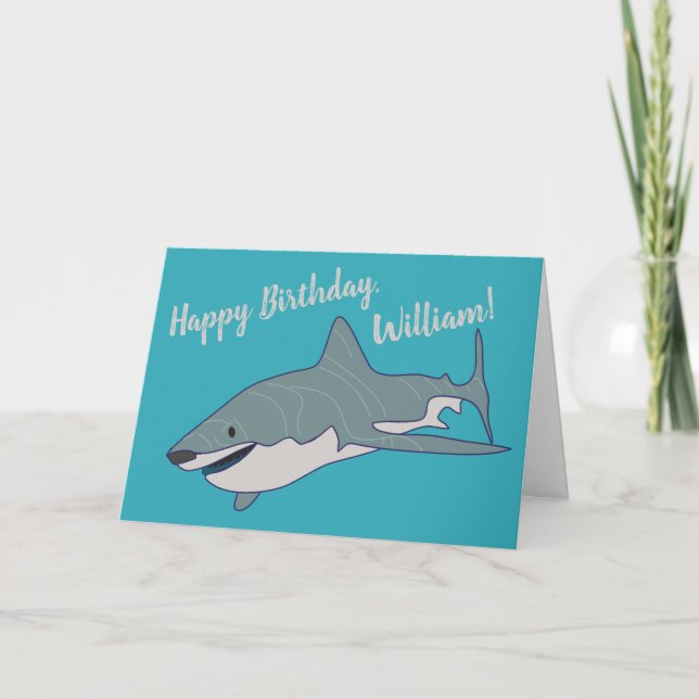 Carte Grand requin blanc Personnalisé Anniversaire (Devant)