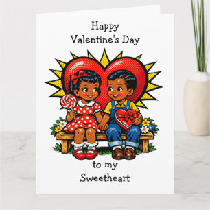Carte Grand Saint-Valentin Rétro Pop Art Vintage