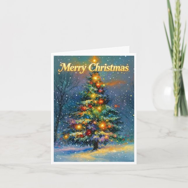 Carte Grand sapin de Noël avec joyeux Noël  (Devant)