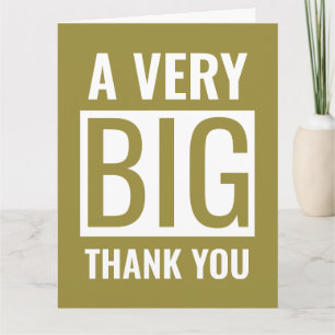 Carte Grand Texte Un Très Grand Merci Or Et Blanc