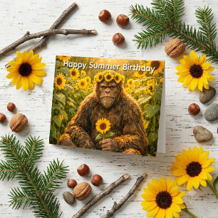 Carte Grand Tournesol Bigfoot Eté Anniversaire Mignon Sa