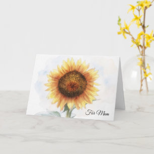 Carte Grand tournesol Fleur Art Fête des Mères