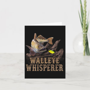 Carte Grand Walleye Avec Lure De Pêche Dessinant Walleye
