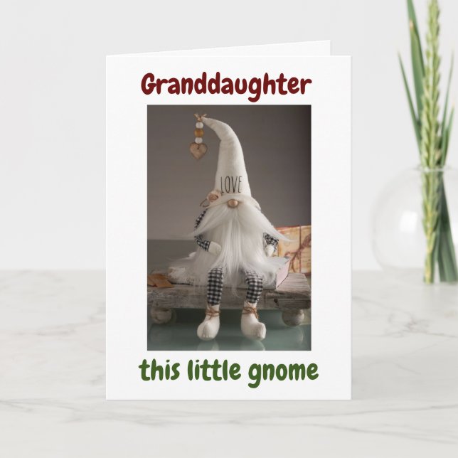 CARTE **GRANDDAUGHER** JOYEZ NOËL DE GNOME (Devant)