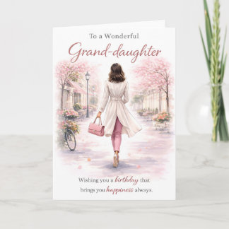 Carte Granddaughter Birthday Card Elegant Floral Street