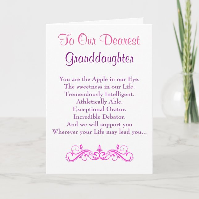 Carte granddaughter birthday card.girls.daughters.female (Devant)