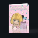 Carte Granddaughter Birthday Card With Cute Little Girl<br><div class="desc">A cute little birthday girl card,  a stylish and moderne young lady with her birthday gift,  sweet and pretty any young lady would enjoy</div>