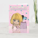 Carte Granddaughter Birthday Card With Cute Little Girl<br><div class="desc">A cute little birthday girl card,  a stylish and moderne young lady with her birthday gift,  sweet and pretty any young lady would enjoy</div>