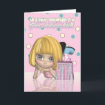 Carte Granddaughter Birthday Card With Cute Little Girl<br><div class="desc">A cute little birthday girl card,  a stylish and moderne young lady with her birthday gift,  sweet and pretty any young lady would enjoy</div>