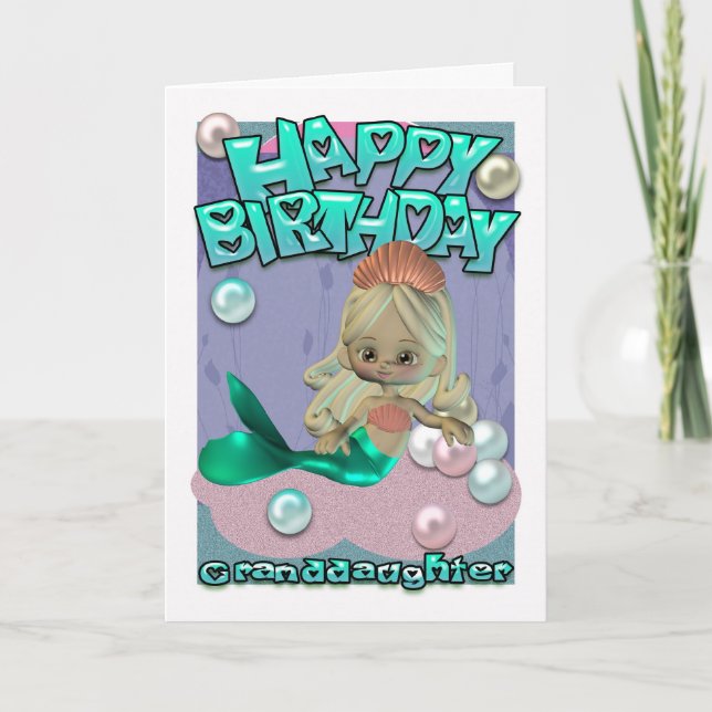 Carte Granddaughter Birthday Card With Mermaid (Devant)