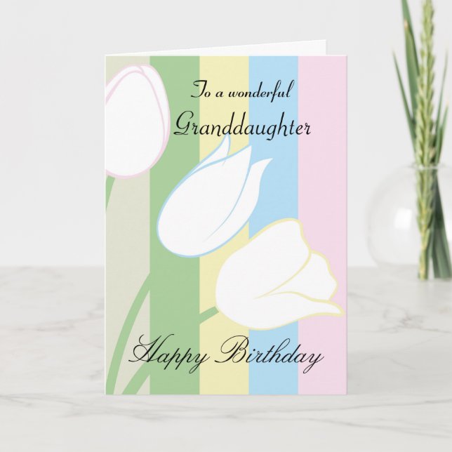 Carte Granddaughter / Birthday - General - Pastel Floral (Devant)