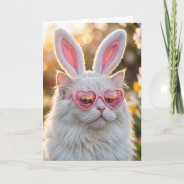 Carte Granddaughter Easter Cat with Bunny Ears (Devant)