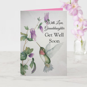Carte Granddaughter Get Well Soon With Love Hummingbird