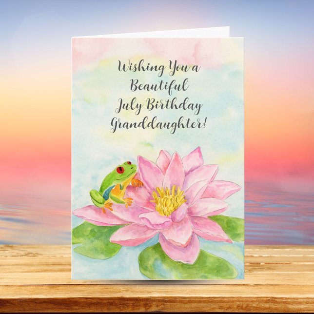 Carte Granddaughter Happy July Birthday with Waterlily (Créateur téléchargé)