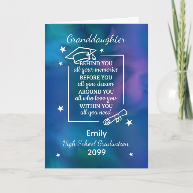 Carte Granddaughter High School Graduat Custom Name Year (Devant)