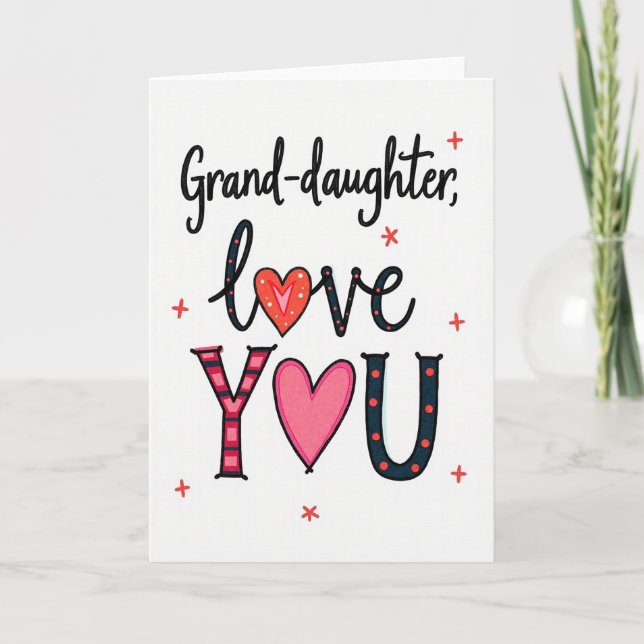Carte Granddaughter I Love You Card (Devant)