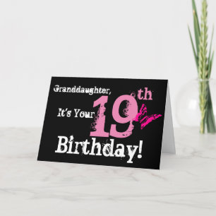 Carte Granddaughter's 19e Birthday, butterfly, rose.