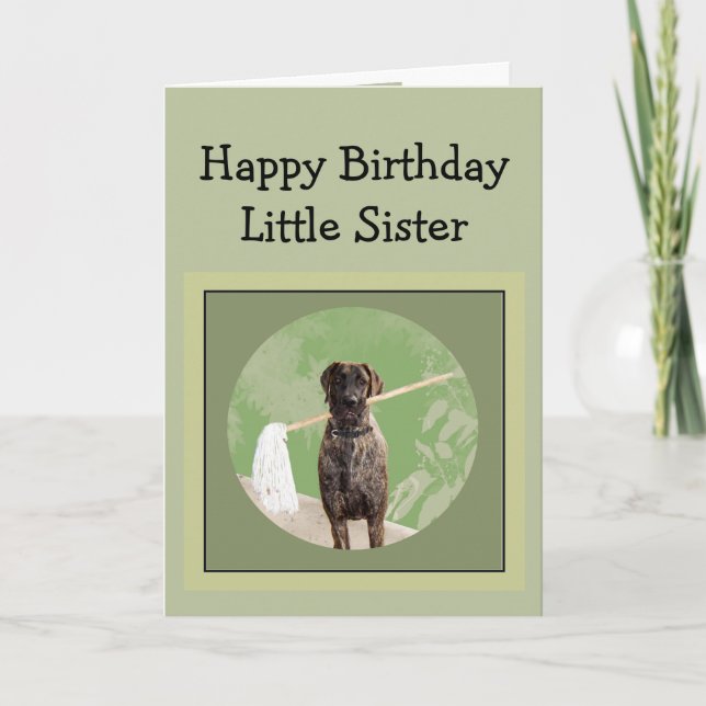 Carte Grande Dane Dog Humour Anniversaire Petite Soeur A (Devant)