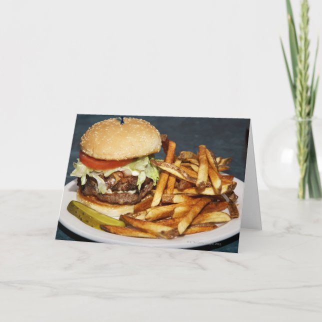 Carte grande double demi-livre burger frites et cola (Devant)