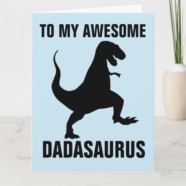 CARTE GRANDE DRÔLE DINOSAURE FÊTE DES PÈRES (Devant)