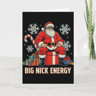 Carte Grande énergie Nick drôle de père Noël Noël Vintag