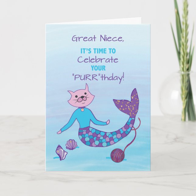 Carte Grande femme d'anniversaire de Purrmaid avec une P (Devant)