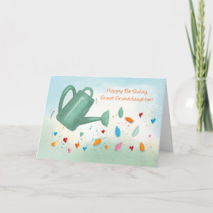 Carte Grande grand-fille Anniversaire arrosage Can Coeur
