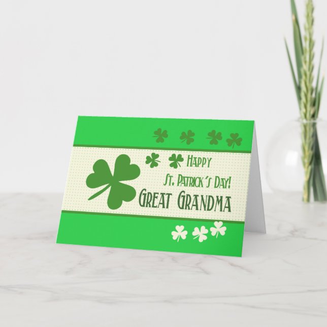 Carte Grande grand-mère Bonne Saint Patrick Joyeuse (Devant)