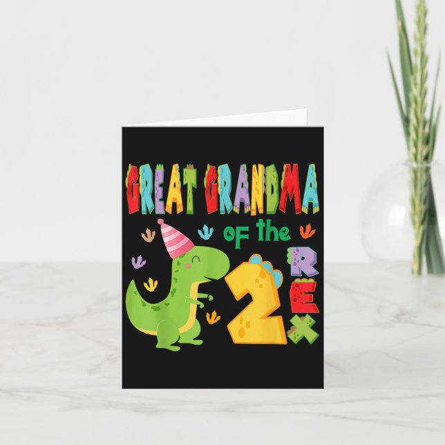 Carte Grande Grand-Mère Des Deux Rex 2e Anniversaire Boy (Devant)