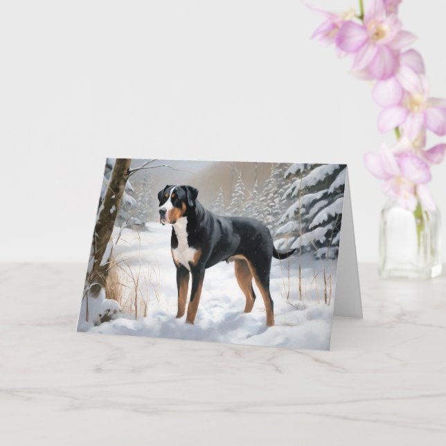 Carte Grande montagne suisse laissez neiger Noël (Orchidée)