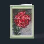 Carte Grande nièce de joyeux anniversaire<br><div class="desc">Rose rose/rouge magnifique. … le doux décrit et texturisé a allumé des frontières aux nuances de pâle - vert</div>
