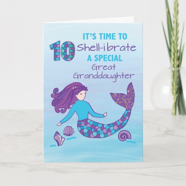 Carte Grande Petite-fille 10e anniversaire Sparkly Look (Devant)