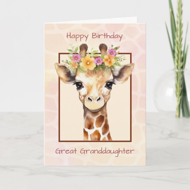 Carte Grande Petite-fille Anniversaire Sweet Safari Jung (Devant)