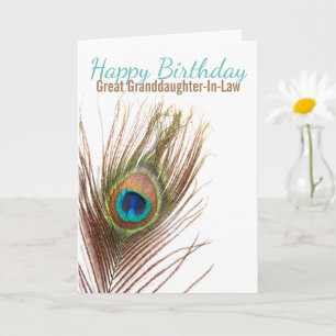 Carte Grande Petite-Fille En Droit Peacock Anniversaire