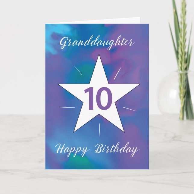 Carte Grandgirl 10e anniversaire White Shining Star (Devant)