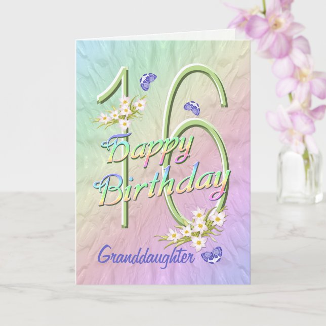 Carte Grandgirl 16th Birthday Butterfly Garden Card (Orchidée)