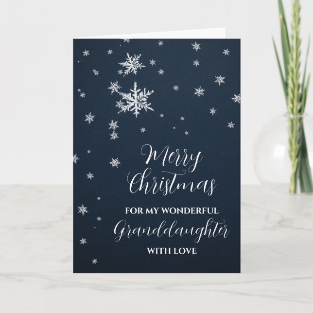 Carte Grandgirl de neige moderne Joyeux Noël (Devant)