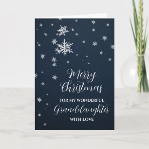 Carte Grandgirl de neige moderne Joyeux Noël