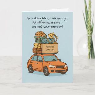 Carte Grandgirl Funny Off to Colleg Car personnalisable