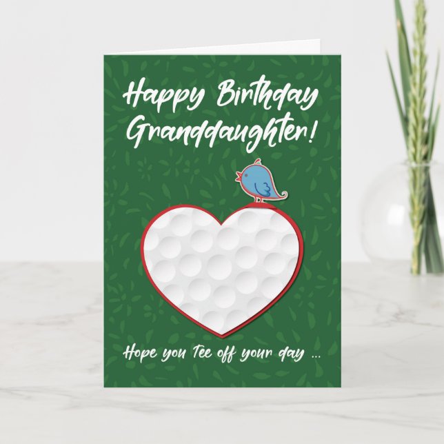 Carte Grandgirl Golf Sports Coeur Anniversaire (Devant)