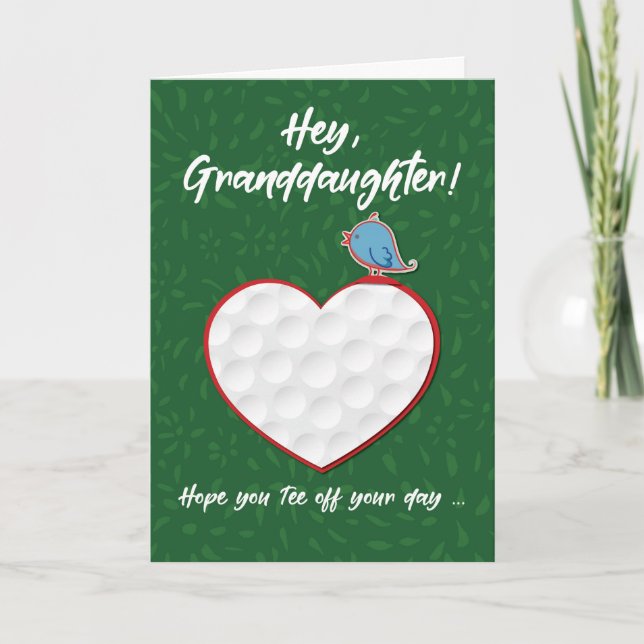 Carte Grandgirl Golf Sports Coeur Valentine Preteen (Devant)