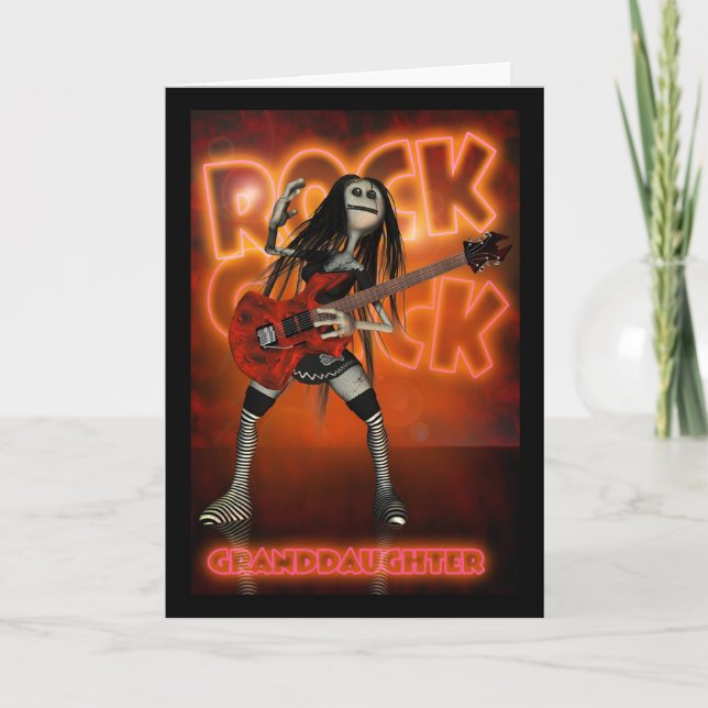 Carte Grandgirl Rock Chick Birthday Card Moonis rag (Devant)