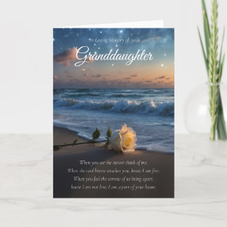 Carte Grandgirl Sympathy Condolences Plage et Rose