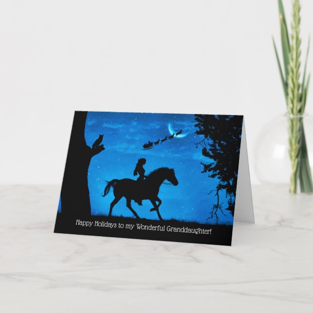 Carte Grandgirl vacances avec cheval et Rider mignonne (Devant)