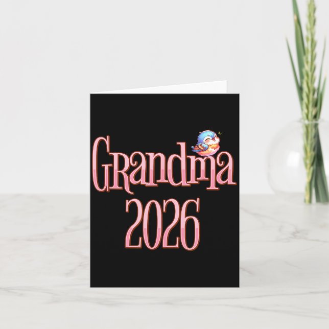 Carte Grandma 2026 Cute Bird New Grandma Pregnancy Revea (Devant)