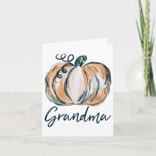 Carte Grandma Citrouille aquarelle automne Thanksgiving