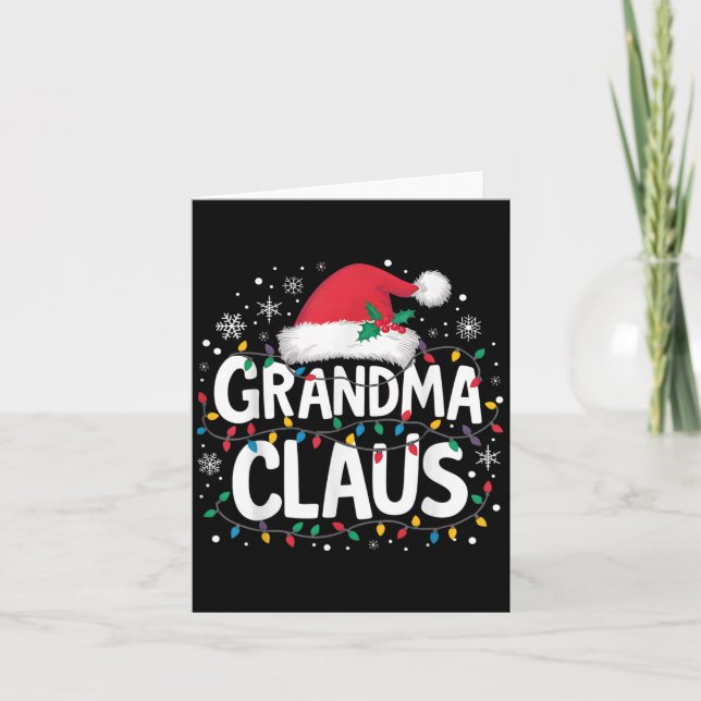 Carte Grandma Claus illuminations de Noël Père Noël Fami (Devant)