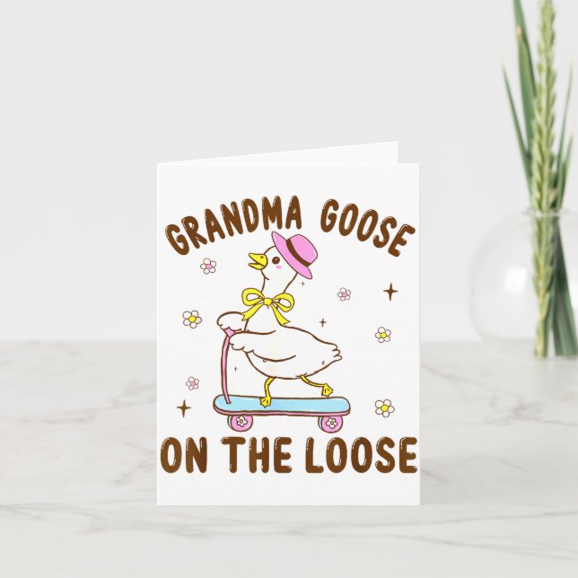 Carte Grandma Goose On The Loose Funny Birthday Matching (Devant)