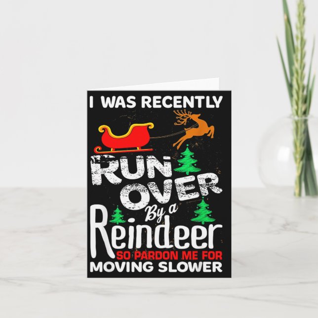 Carte Grandma Got Run Over By A Reindeer Christmas So Pa (Devant)